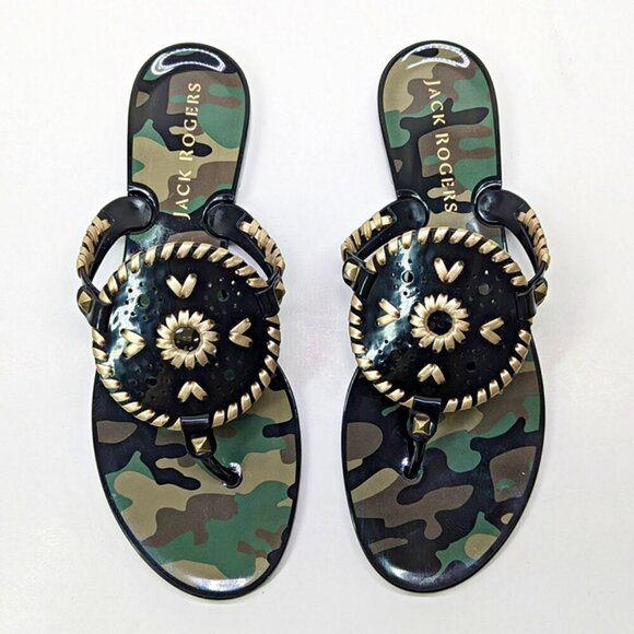 Jack Rogers Georgica Women's Jelly Camouflage Thong Sandals Size 9 (MSRP $60) - Picture 2 of 7